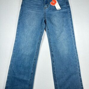Cider Women's Straight Leg Relaxed Fit Denim Jeans Blue Medium NWT